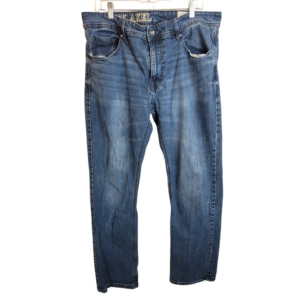 TK Axel Straight Leg Jeans Mens 38x32 Medium Wash Blue Denim Classic Fit